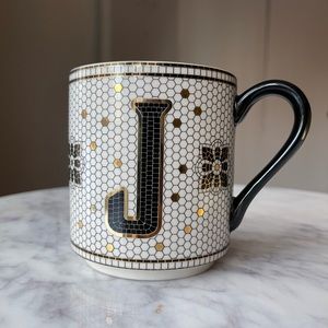 ‘J’ Anthropologie Tiled Margot Monogram Mug
